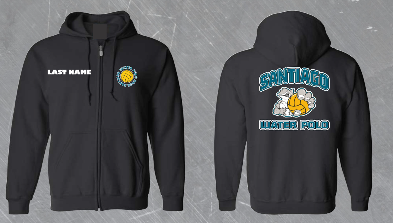 2026 - Full ZIP UP Hoodie - Black - Sweatshirt Customizable